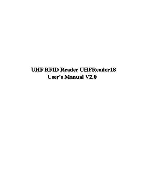 UHF RFID Reader UHFReader18 User's Manual V2